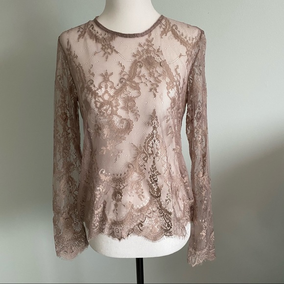 Dynamite Blush Lace Top - Picture 1 of 3